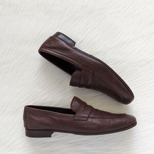 Men's Prada Brown Leather Penny Loafer Dress Shoes | Size 13**